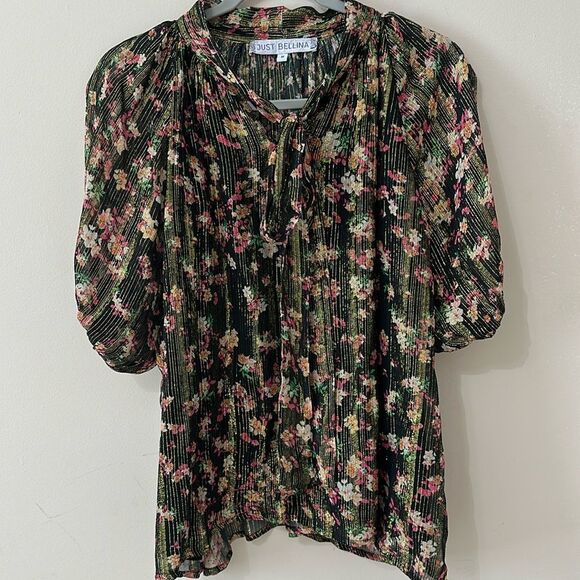 Just Bellina Made in India Metallic blouse - Picture 1 of 6